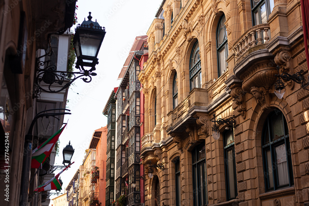 Houses in the old town called casco viejo, Bilbao