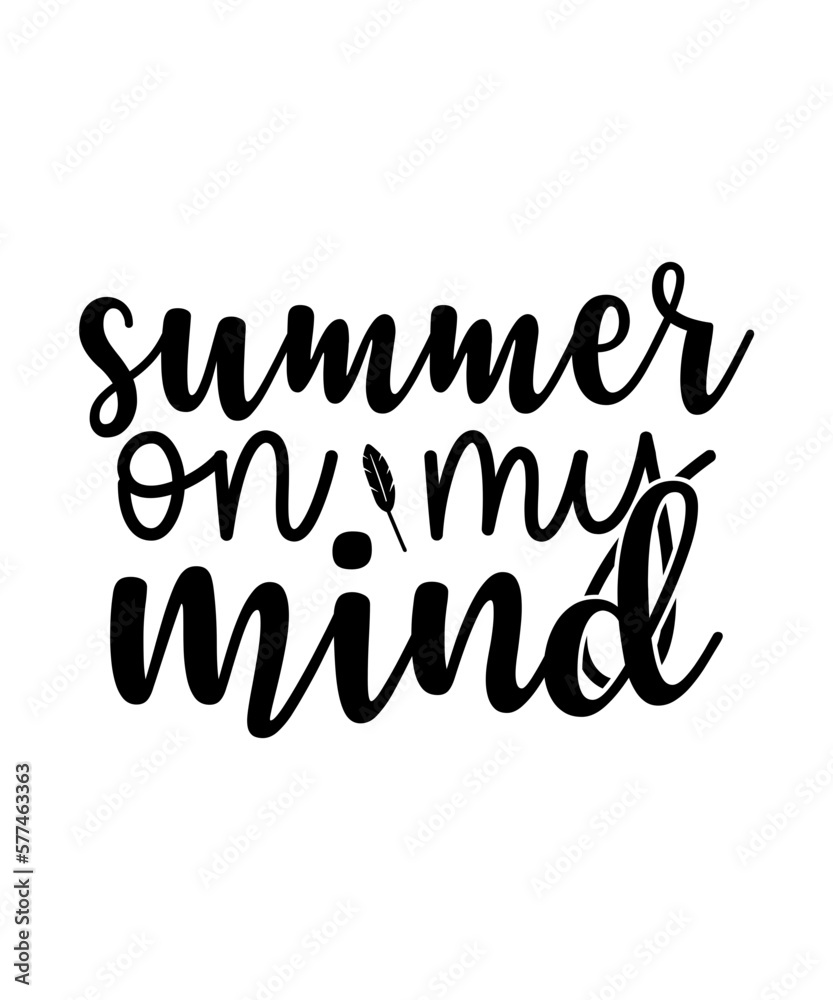 Summer On My Mind SVG Cut File Summer On My Mind SVG Cut File