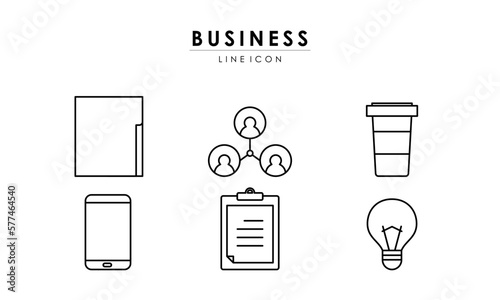 Business Icons Set in Line Style