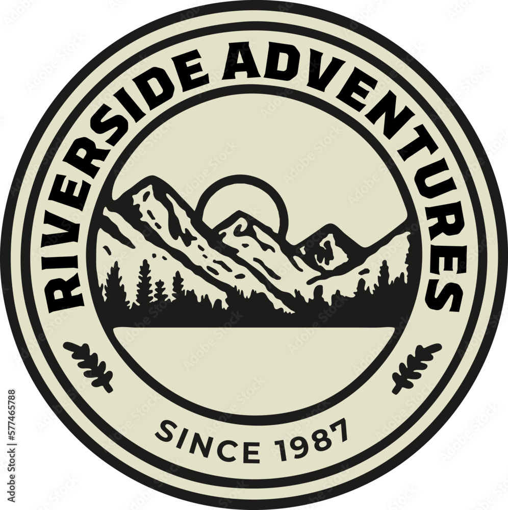 Mountain illustration, outdoor adventure. Vector format, suitable for logo, tshirt, badge, emblem or stamp Mountain illustration, outdoor adventure. Vector format, suitable for logo, tshirt, badge, emblem or stamp