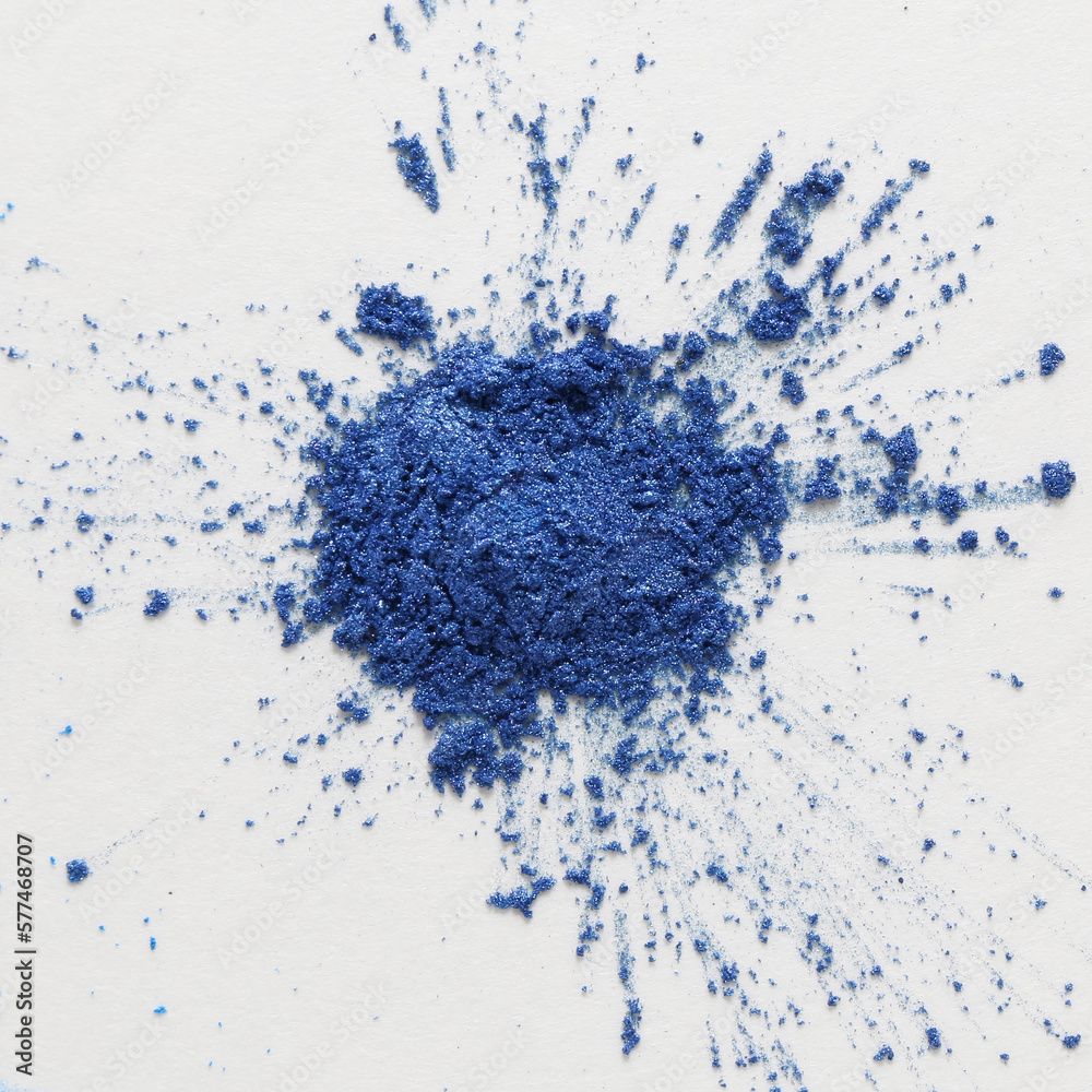 sample of colored blue acrylic powder paint