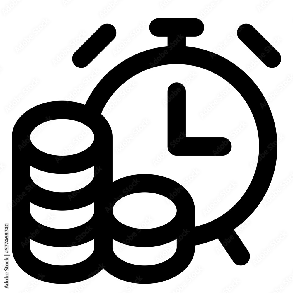 time is money icon for illustration time is money icon for illustration