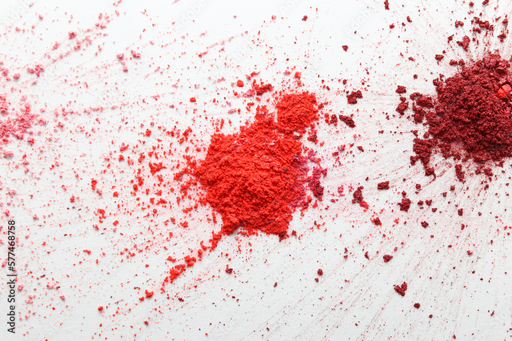 sample of colored red acrylic powder paint