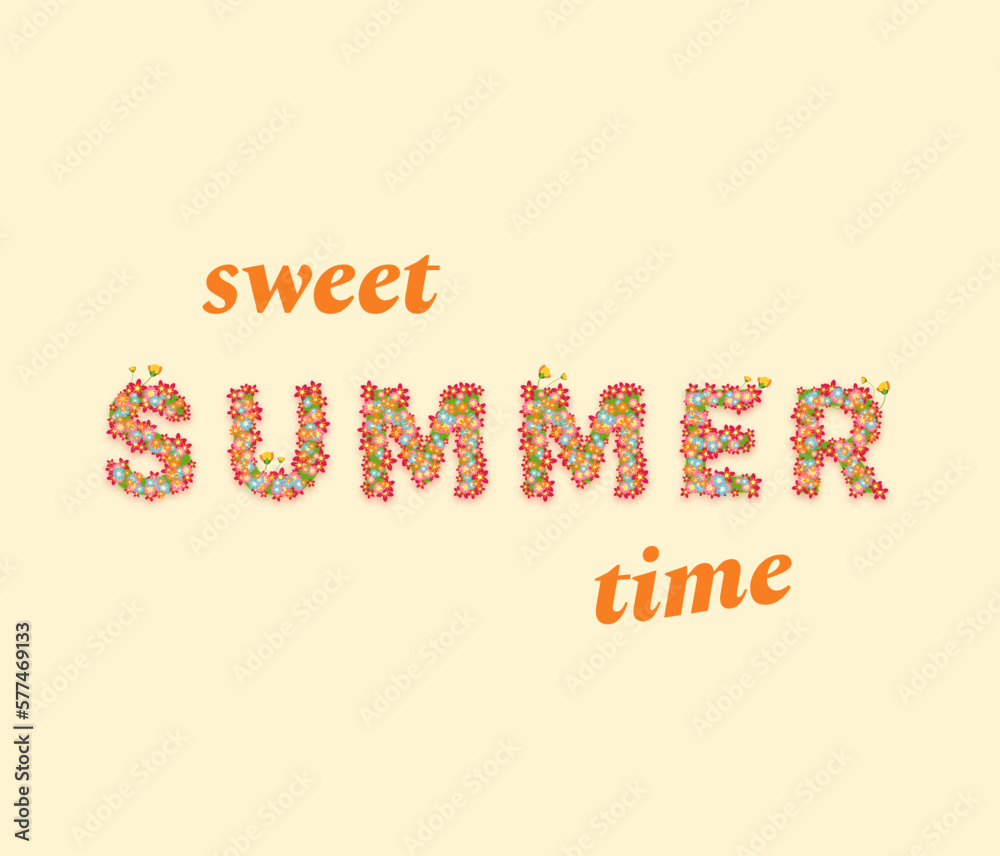 Vector Illustration Sweet Summer Time Flower Design