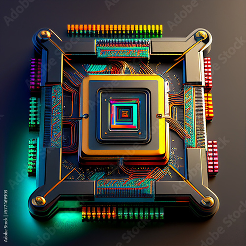 processore quantico, microprocessore, big data, generative ai photo