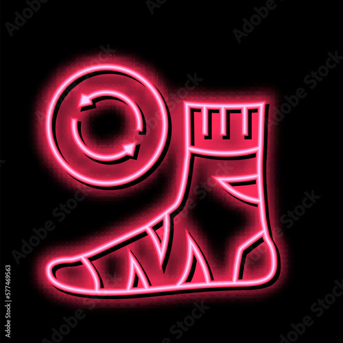 useless sock neon glow icon illustration