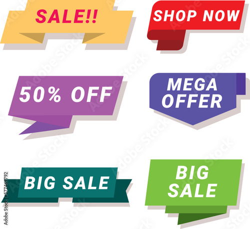 set of offer sale discount tags, special offer tags, best deal tags special offer badges, offer sale ribbons with modern design illustration vector