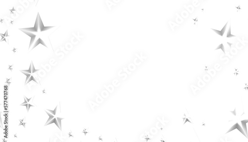 Stars - Holiday silver decoration  glitter frame isolated -