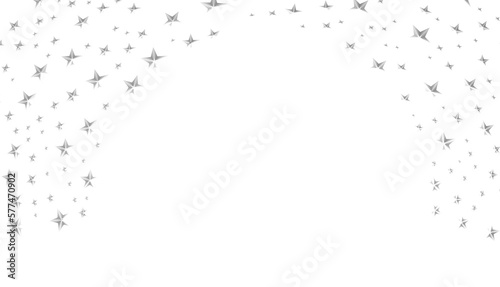 Stars - Holiday silver decoration, glitter frame isolated -