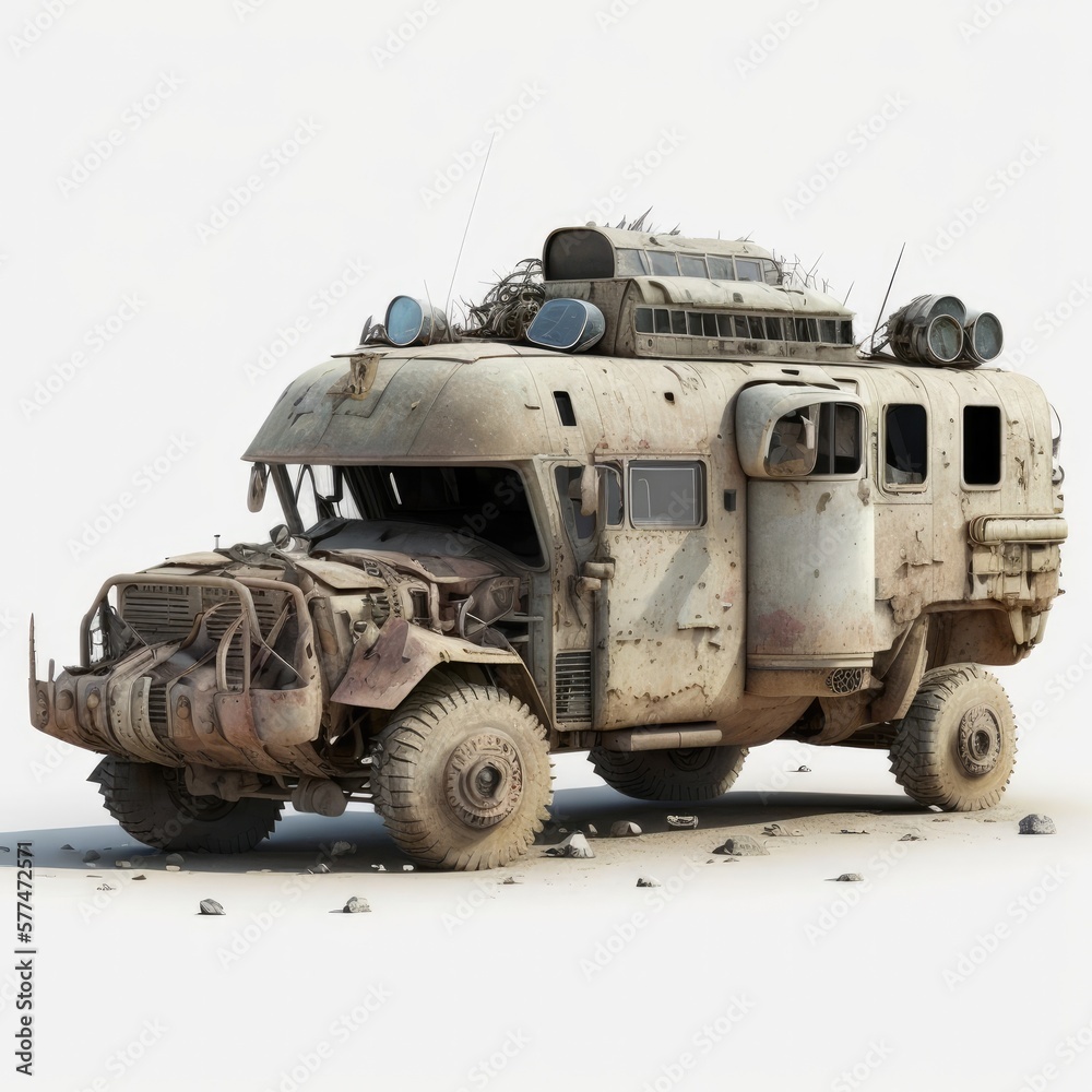 Rust destroyed transport, broken car, post apocalypse crash car Rust destroyed transport, broken car, post apocalypse crash car
