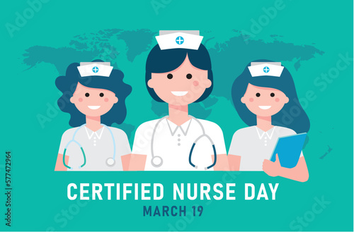 Certified nurses day, vector illustration
