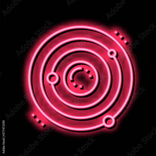 atom core neon glow icon illustration