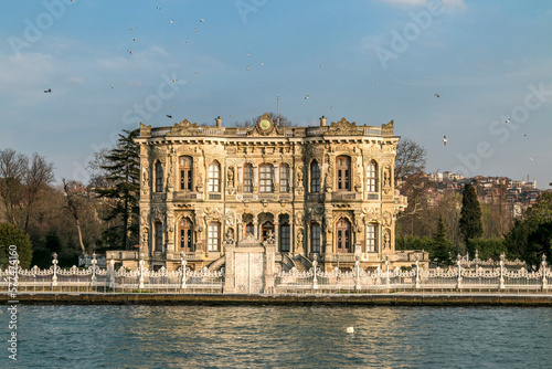Küçüksu Pavilion, summer residence for Ottoman sultans a blend of traditional Ottoman and European styles. Ottoman architecture on the shores of the Bosphorus in Istanbul, Turkey. photo
