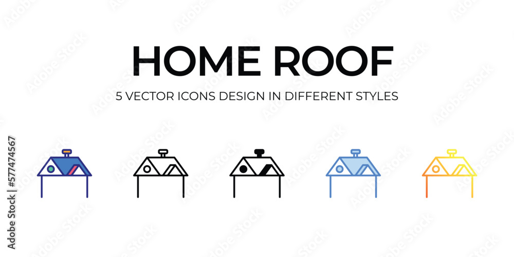 home roof Icon Design in Five style with Editable Stroke. Line, Solid, Flat Line, Duo Tone Color, and Color Gradient Line. Suitable for Web Page, Mobile App, UI, UX and GUI design. home roof Icon Design in Five style with Editable Stroke. Line, Solid, Flat Line, Duo Tone Color, and Color Gradient Line. Suitable for Web Page, Mobile App, UI, UX and GUI design.