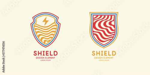 Shield, a symbol of protection and reliability. Graphic elements for design. Isolated image of the shield.