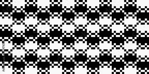 Checkered pattern with a small checker. Vector black and white pattern, seamless and checkered. For print, interior, seamless canvas.