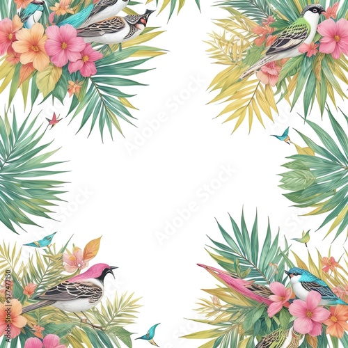 Birds nd leaves pattern. Great for greeting cards, invites, prints. 