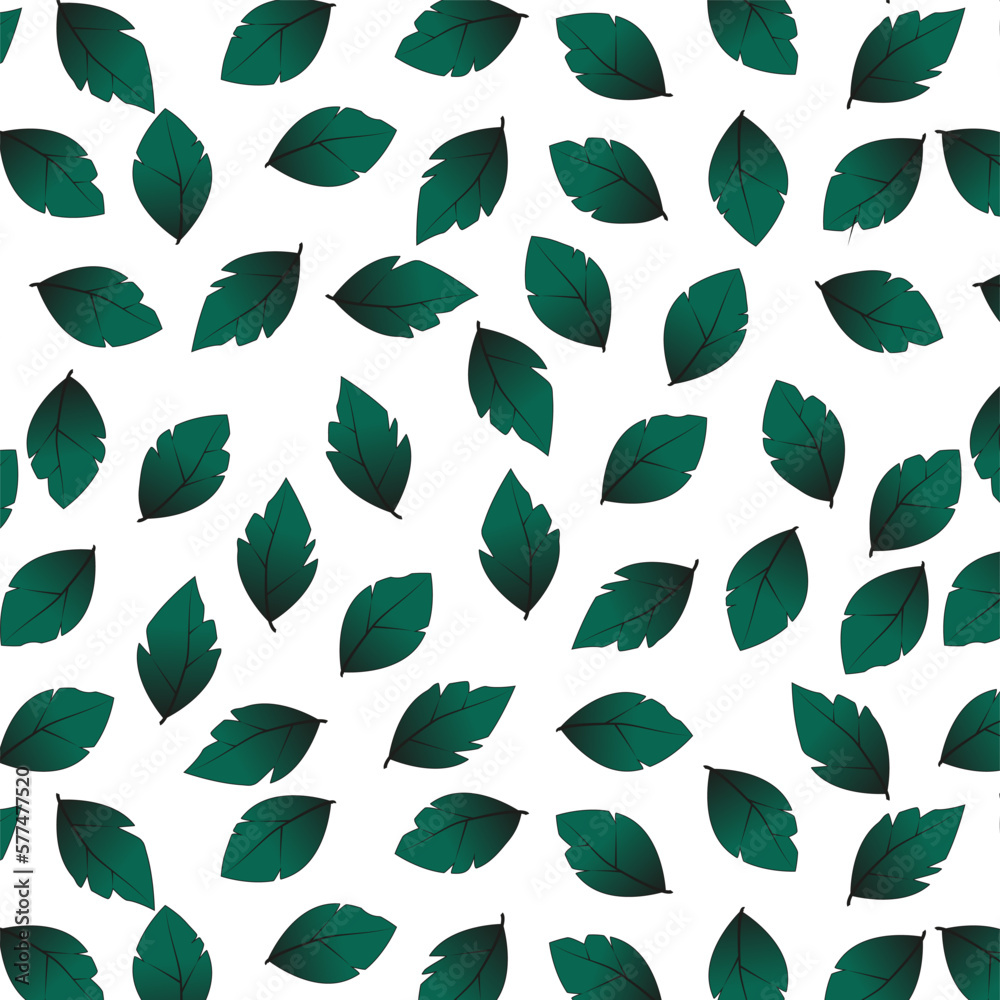 Gradient green Leaf Pattern. Asset for stamp, flourish design, pattern, cards, montage or collage,for print, web. Vector botanical illustration Gradient green Leaf Pattern. Asset for stamp, flourish design, pattern, cards, montage or collage,for print, web. Vector botanical illustration