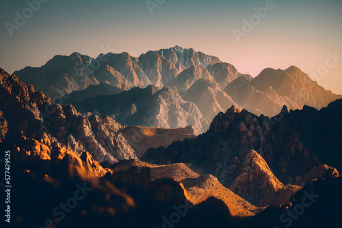Image of a mountain range Majestic landscape generative ai