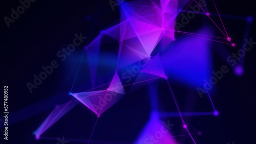 Animation of triangular structure with lines. Motion. Geometric connection with lines and triangular shapes. Mathematical connection with geometric lines and triangles