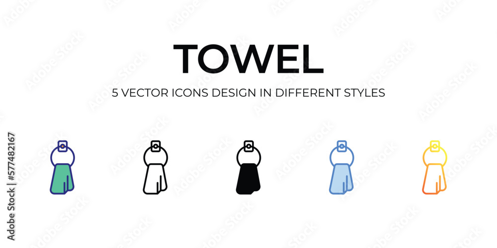 towel Icon Design in Five style with Editable Stroke. Line, Solid, Flat ...