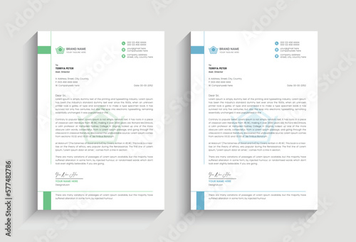 minimal simple creative clean flat business corporate letterhead template design