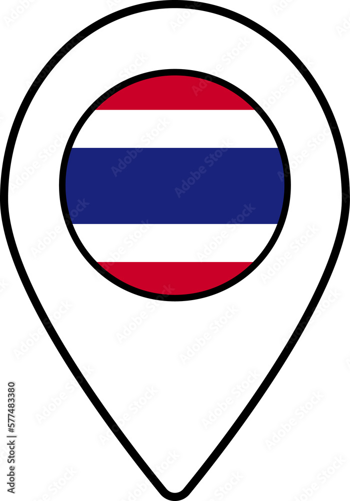 Thailand flag map pin navigation icon. Thailand flag map pin navigation icon.