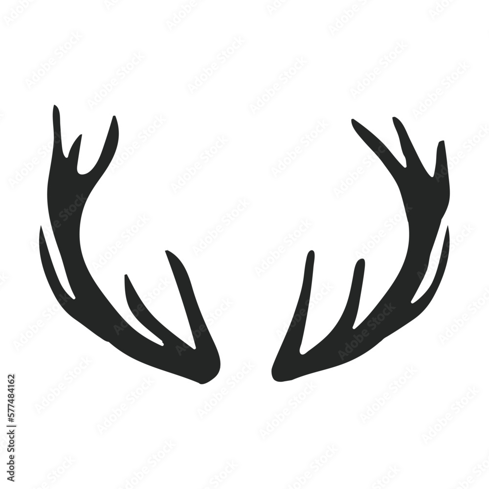 Obraz premium Elk horn vector icon. Black vector icon isolated on white background elk horn.