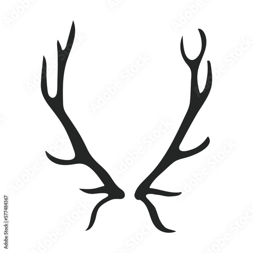 Elk horn vector icon. Black vector icon isolated on white background elk horn.