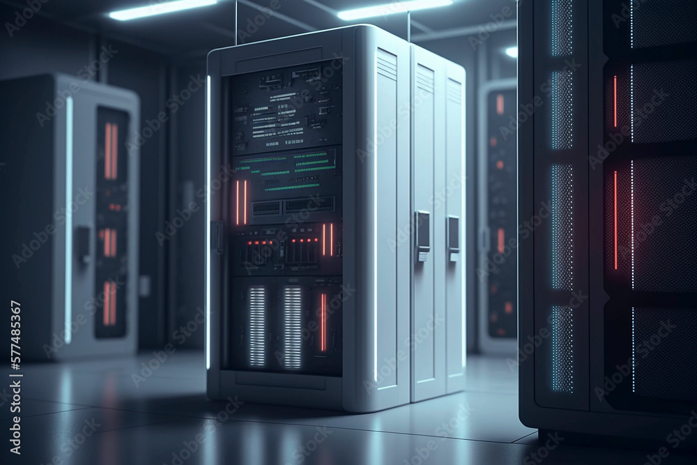 server room full of servers. AI generativ. server room full of servers. AI generativ.