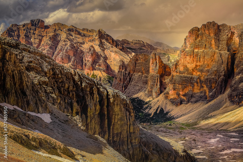 Mt Pelmo, Civetta, and Dolomites pinnacles in sudtirol near Cortina d Ampezzo photo