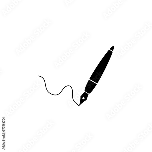 Fountain pen logo icon isolated on white background
