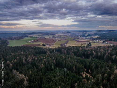 An aerial view of Svata Katerina in Vysocina, Czechia. photo