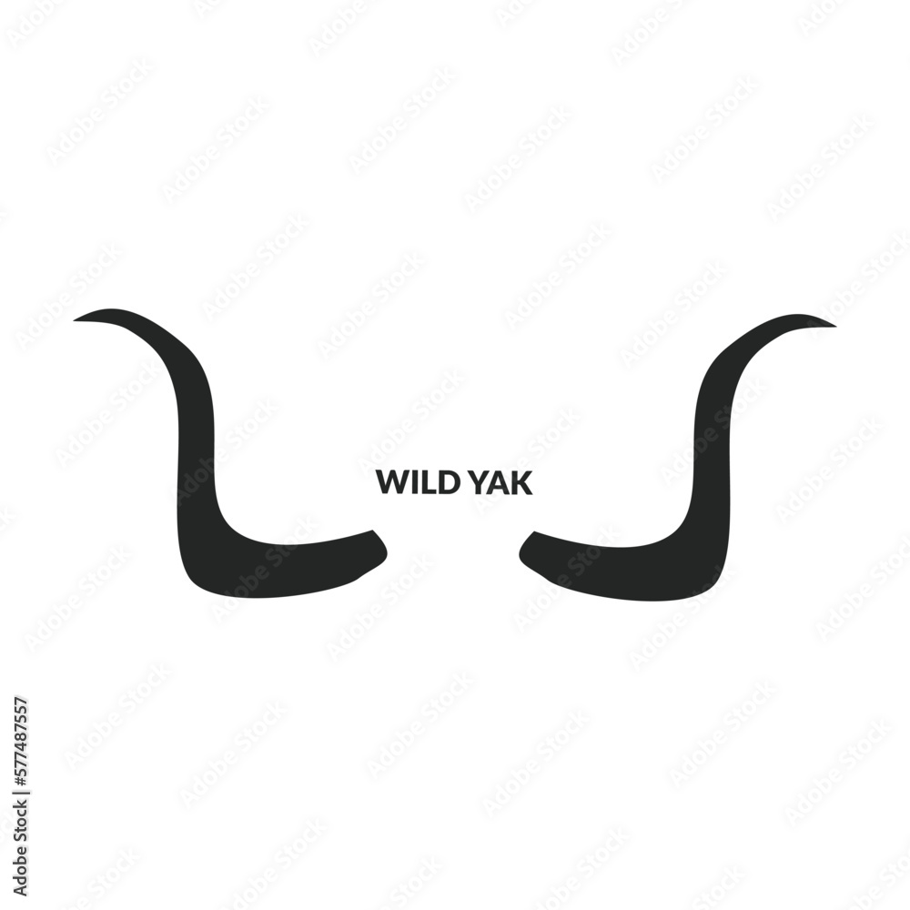 Obraz premium Horn wild yak vector icon.Black vector icon isolated on white background horn wild yak.
