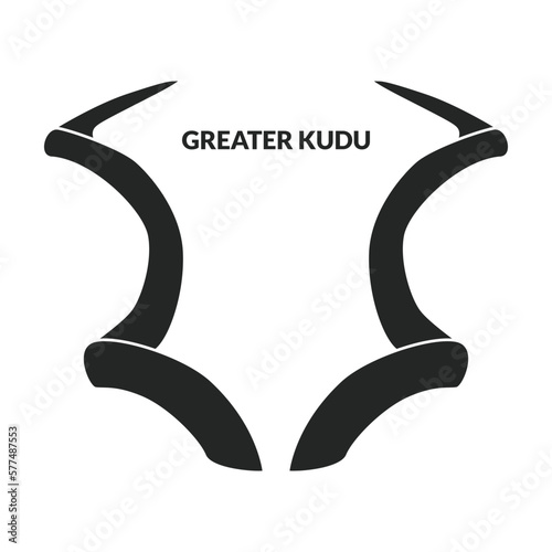 Horn of greater kudu vector icon.Black vector icon isolated on white background horn of greater kudu.