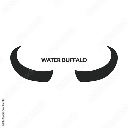 Horn water buffalo vector icon.Black vector icon isolated on white background horn water buffalo.