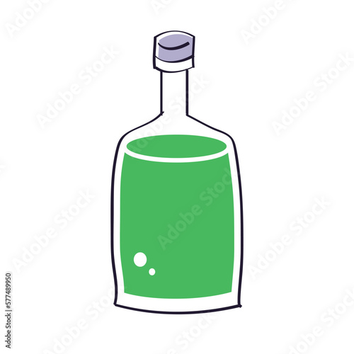 Green drink absinthe bottle isolated vector illustration