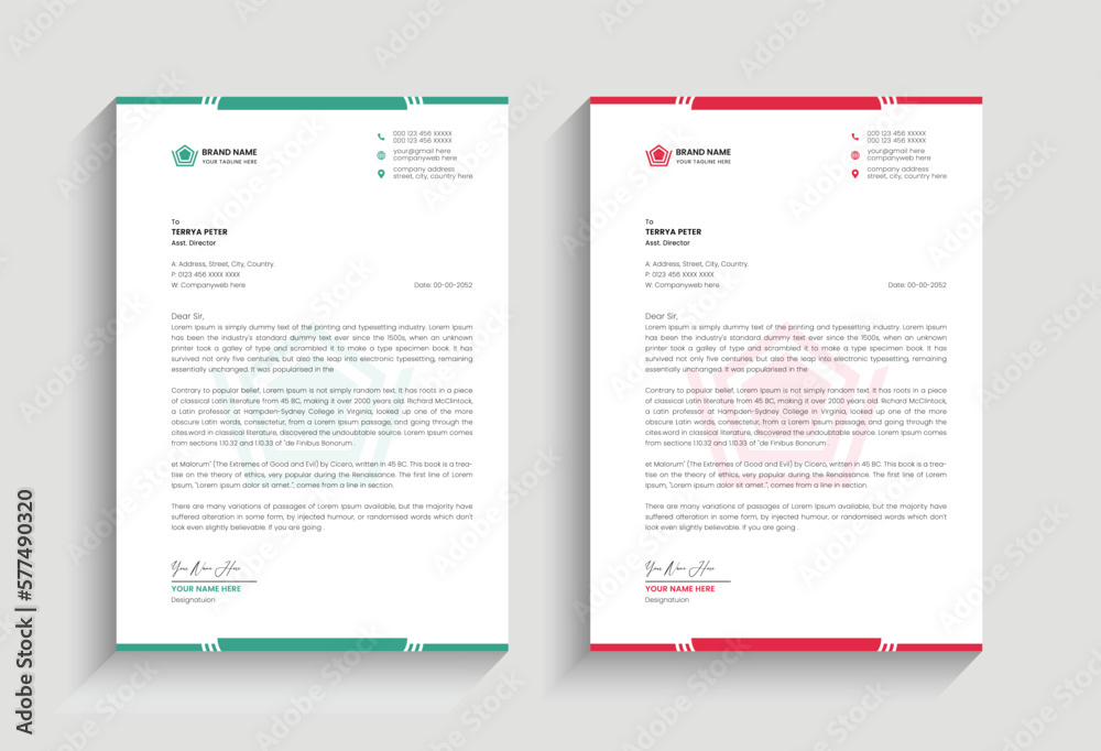 minimal simple creative unique corporate business identity letterhead vector template design minimal simple creative unique corporate business identity letterhead vector template design