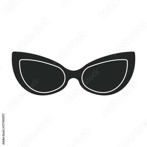 Sunglass vector icon. Black vector icon isolated on white background sunglass.