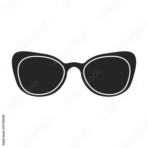 Sunglass vector icon. Black vector icon isolated on white background sunglass.