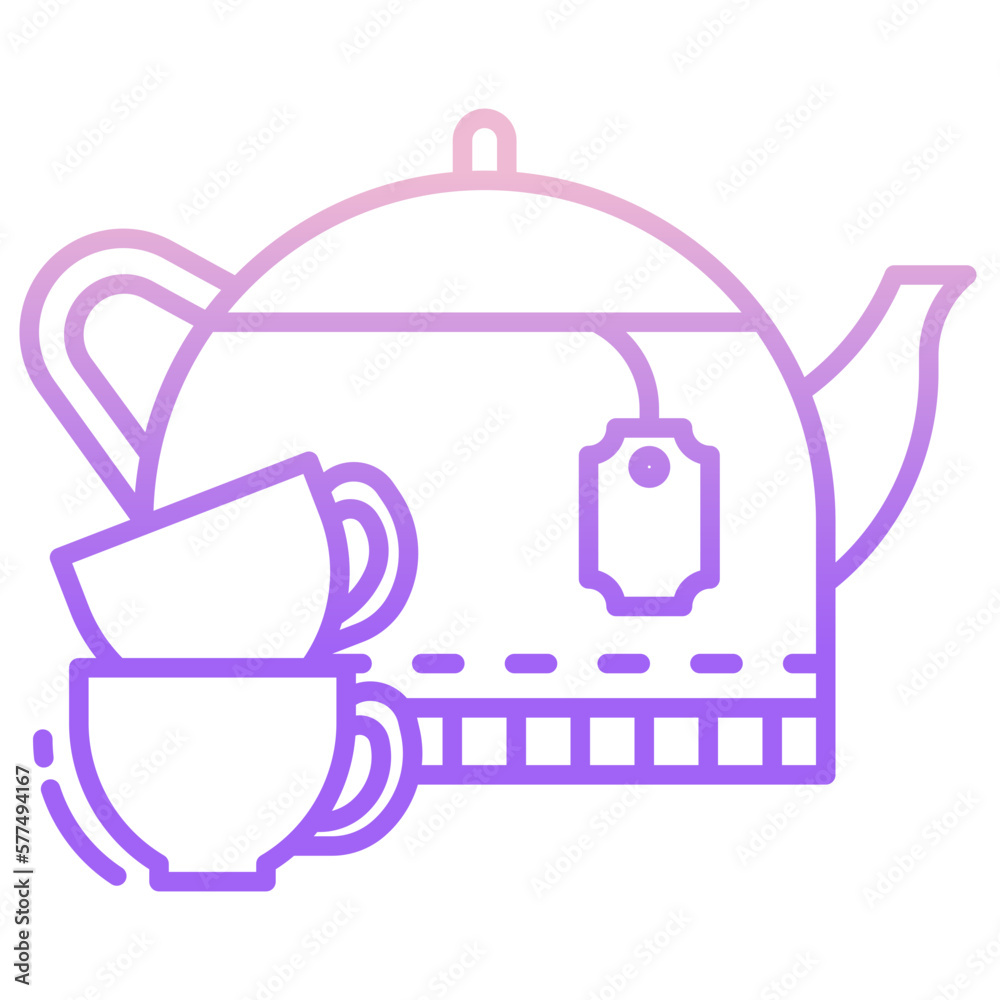 tea kettle and cup icon