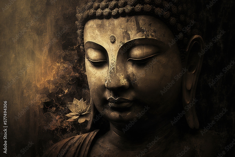 Buddha Statue, Generative ai - obrazy, fototapety, plakaty 