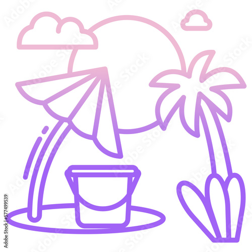 Summer beach icon
