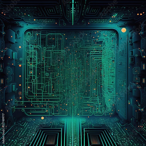 Generative AI - circuit board background