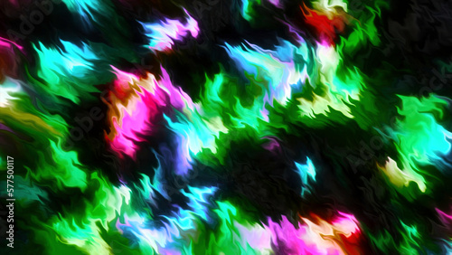 Colorful streams of light emissions. Motion. Background with moving wave spots of colorful light. Wavy movements of colorful bright spots of radiation
