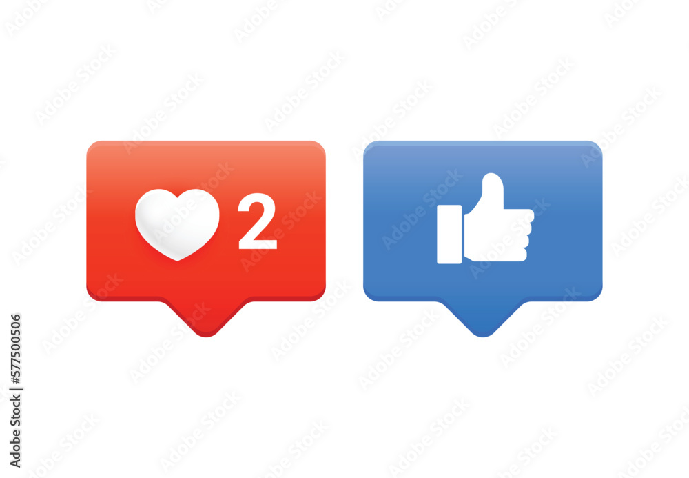 Like icons design. Like and appreciation icons for different social media posts. User interface design. Vector illustration. Like icons design. Like and appreciation icons for different social media posts. User interface design. Vector illustration.
