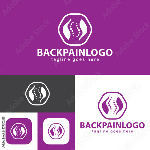 Chiropractic logo.Spine symbol.Massage, back pain and osteopathy icon.Creative Symbol.Vector illustration.