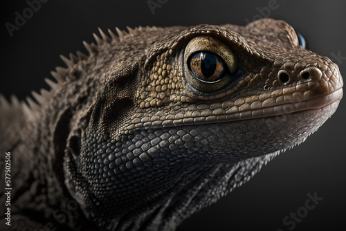 Animal photography lizard hasselblad  close up  dark professional background banner or header with cinematic lightning.