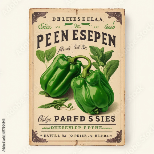 Vintage Bell Pepper Seed Packet