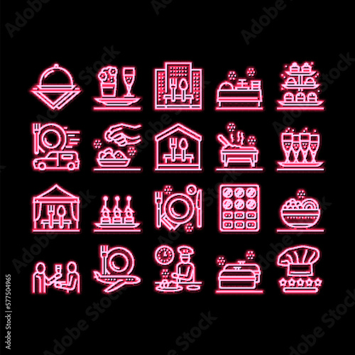 Catering Food Service neon glow icon illustration